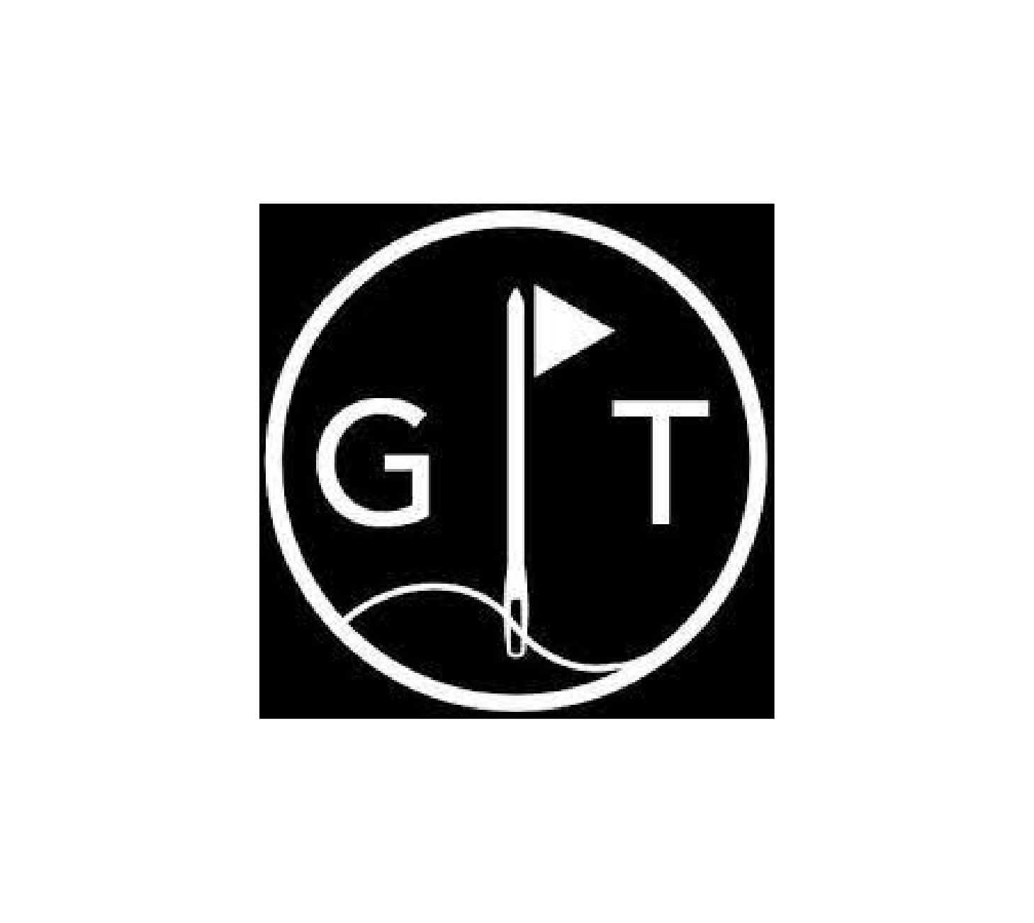 Golf Threads logo: white circle on black with the letters G and T split by a golf flagstick.