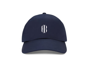The Lightweight Cotton Hat: Navy with HB Icon, featuring a white embroidered logo on the front, adjustable closure, and six-panel design for comfort and sun protection.