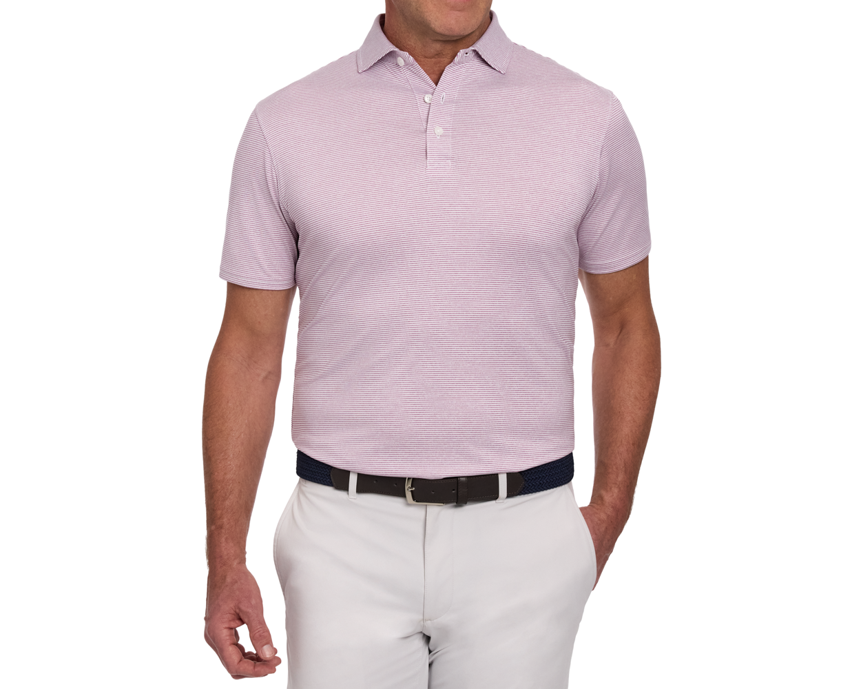 The Perkins Shirt: Heathered Faded Mauve & White