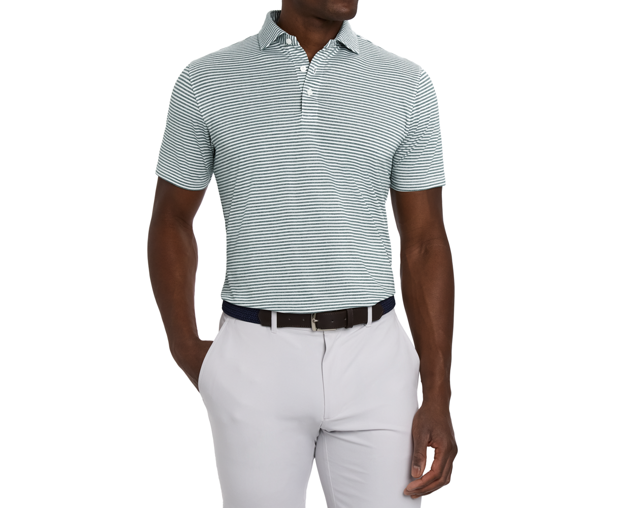 The Maxwell Shirt: Heathered California Spruce & White