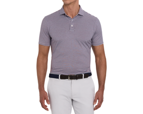 The Fleming Shirt: Pacific Blue/Heathered Napa/White