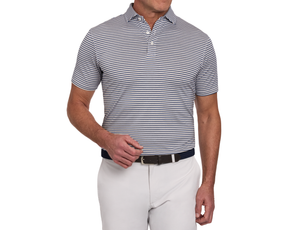 The Fleming Shirt: Pacific Blue/Heathered Dune/White