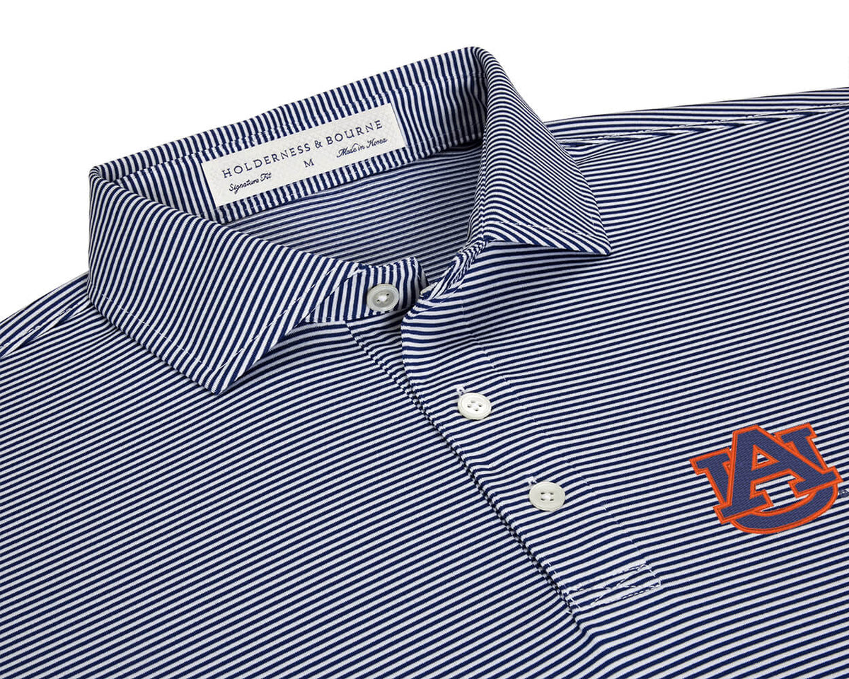 Auburn University Perkins Shirt: Navy & White