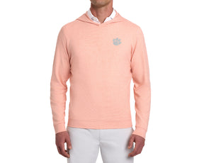 Clemson University Hamilton Hoodie: Heathered Nectarine & White