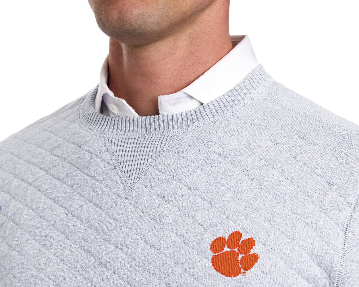 Clemson University Ward Crewneck Sweater: Heathered Gray