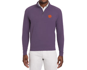Clemson University Westland Quarter-Zip: Heathered Amherst