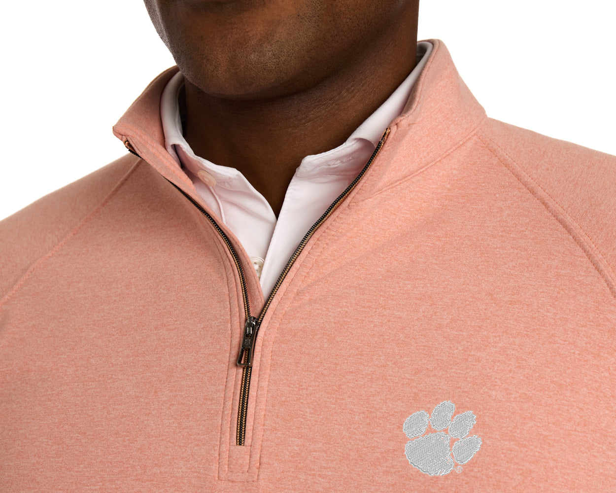 Clemson University Westland Quarter-Zip: Heathered Nectarine