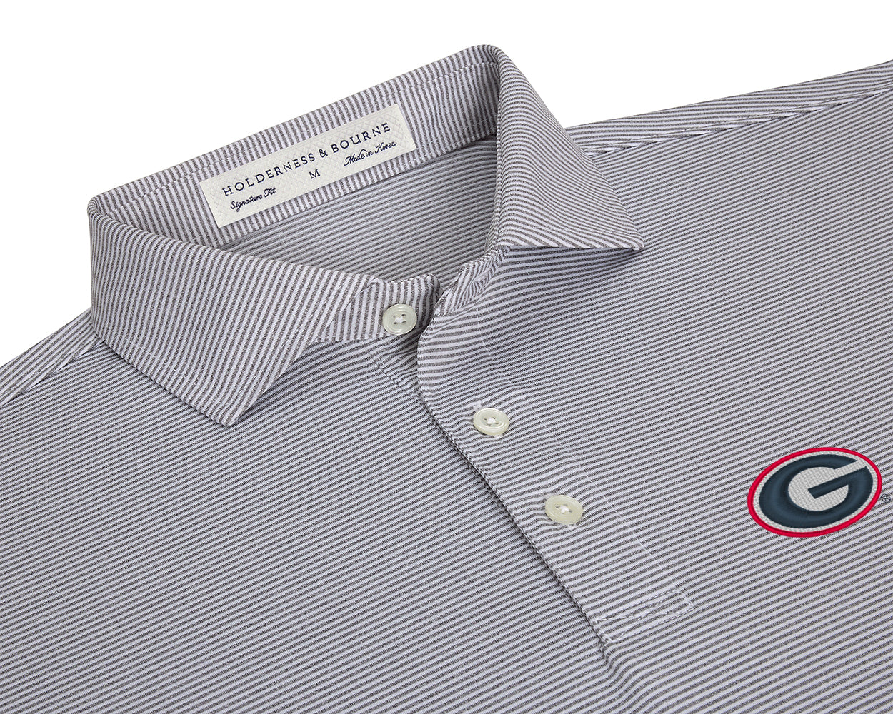 University of Georiga Perkins Shirt: Gray & White