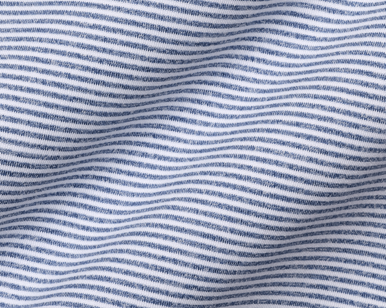 The Perkins Shirt: Heathered Pacific Blue & White