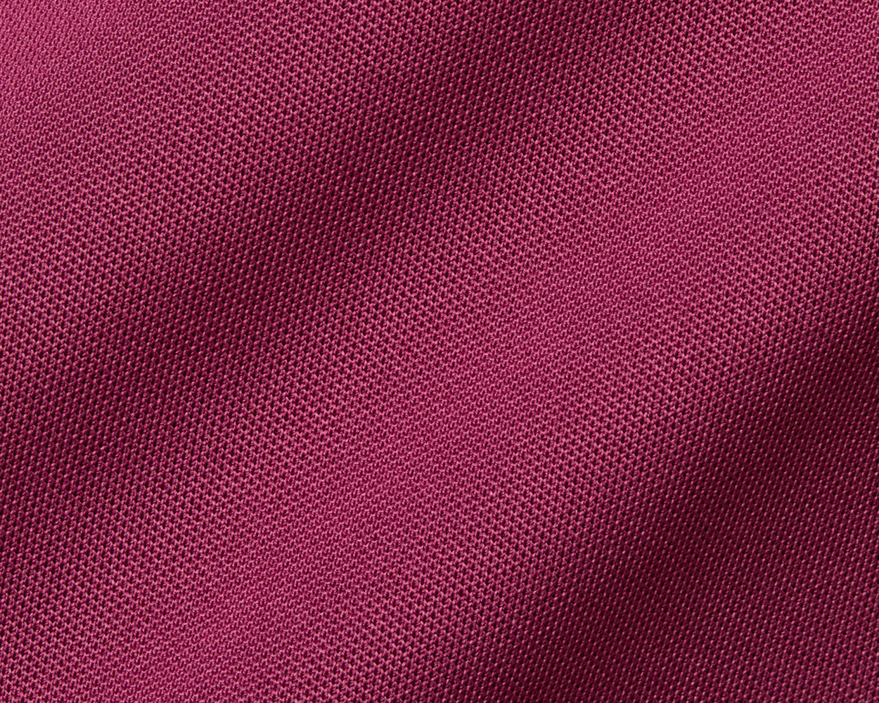 Close-up of The Macdonald Shirt: Cabernet, showcasing its textured piqué mesh fabric, structured spread collar, and contrast collar band piping for a stylish, breathable design.
