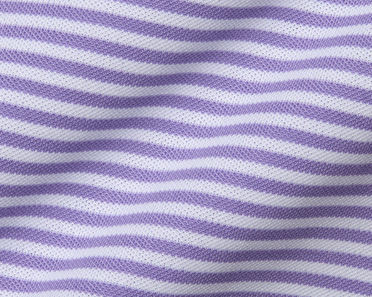 Close-up of The Maxwell Shirt: Tudor & White, showcasing its striped, mesh-like knit promoting air circulation with a structured spread collar and signature fit.