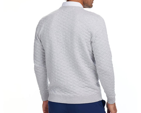Holderness & Bourne Men’s Gray Pullover Sweater back view wear