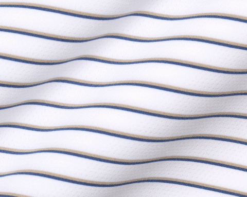 The Springer Shirt: White/Dune/Pacific Blue