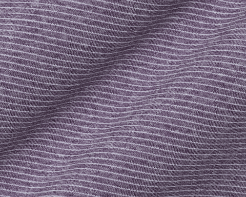 Close-up of The Holland Shirt: Heathered Sonoma showing the thin light repeat stripe on the heathered, lightweight jersey-knit fabric.