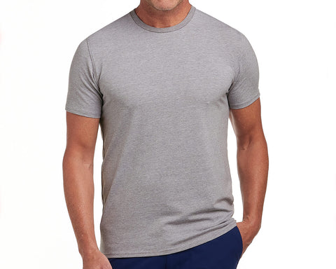 Man wearing Holderness & Bourne Heather Gray Cotton T-Shirt