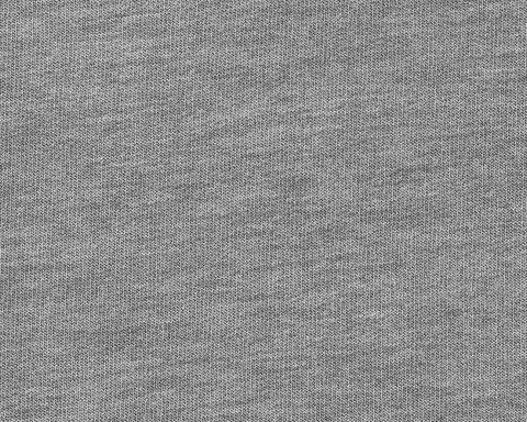 Close-up of The Harper Quarter-Zip: Heathered Gray, showcasing its grey knitted texture with interlocking loops, highlighting its comfortable, durable design and ribbed cuffs.