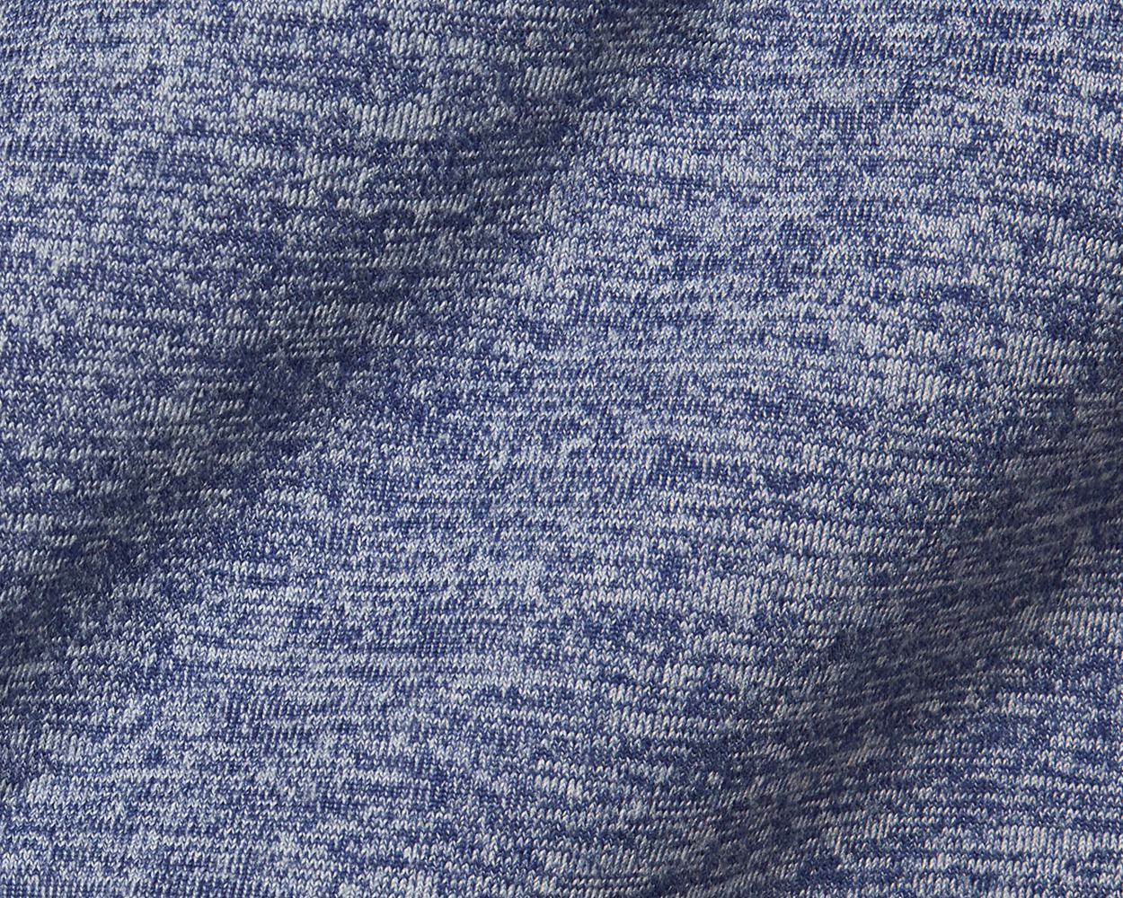 Close-up of Holderness & Bourne Men’s Dark Blue Hoodie denim fabric with a subtle pattern