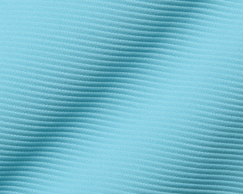 Close-up of The Stuart Quarter-Zip: Harbor, showcasing its light turquoise ribbed fabric with horizontal ridges, highlighting its luxurious texture and lightweight performance blend.