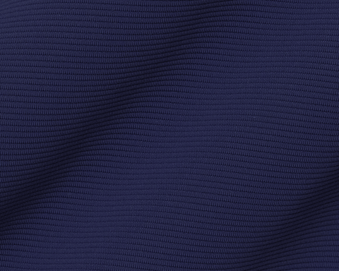 The Stuart Quarter-Zip: Navy features a close-up of its ribbed texture, highlighting the gentle folds and luxurious lightweight performance fabric.