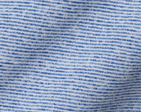 Close-up of The Hamilton Hoodie, showcasing fine blue-and-white stripes on a knitted fabric, highlighting its lightweight, ultra-soft performance blend with 4-way stretch.