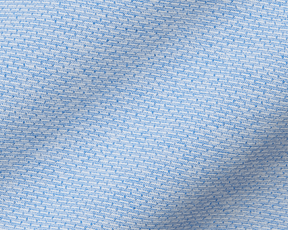 Close-up of The Bell Quarter-Zip: Heathered Vista Blue, showing intricate white and blue yarn stitches that create a textured, sporty, and sophisticated fabric.