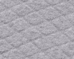 The Wallace Hoodie Sweater: Heathered Gray, featuring quilted diamond stitching on a jersey-like surface, crafted from 100% Egyptian cotton for warmth and modern style.