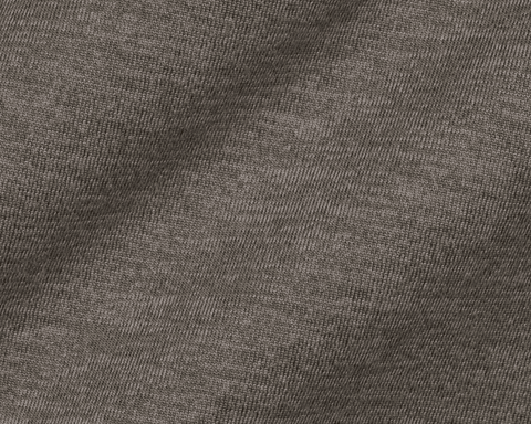 Close-up of The Stowe Hoodie: Heathered Driftwood, showing the fine heathered knit texture and soft drape of the lightweight performance fabric.