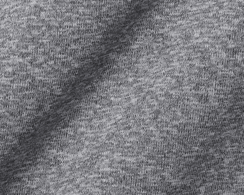 The Carr T-Shirt: Heathered Gray, showcasing close-up of soft, knitted texture with visible loops, highlighting its breathable AIRATION® fabric and seamless design for comfort.
