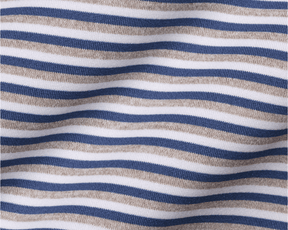 The Fleming Shirt: Pacific Blue/Heathered Dune/White
