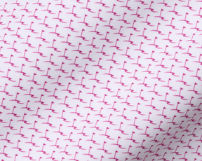 The Atwood Shirt: Cabernet featuring a white knit fabric with a small, pink motif pattern, ideal for golf, offering breathability, moisture wicking, and UPF 50+ protection.