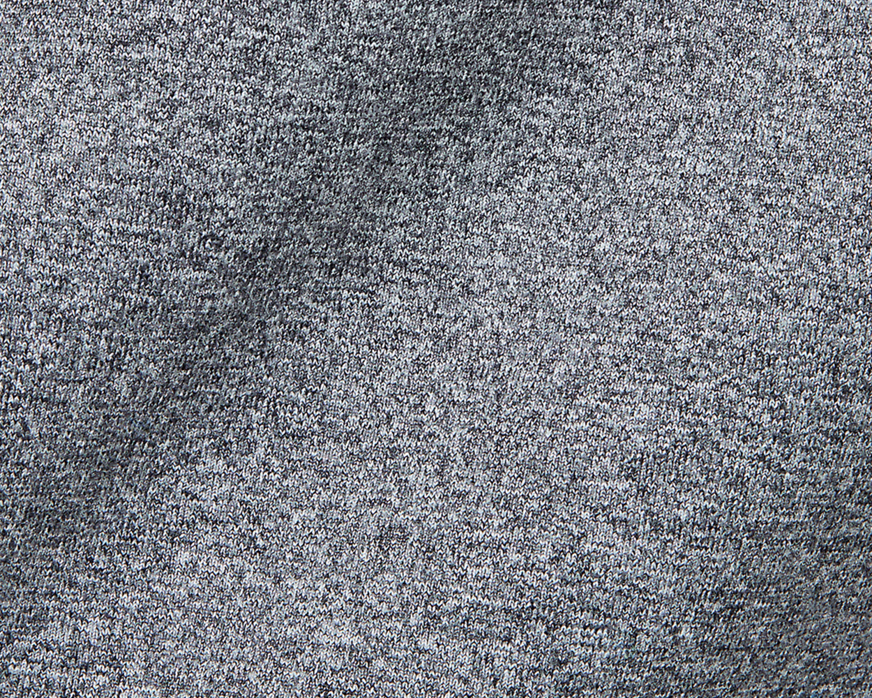 Close-up of The Westland Boys Quarter-Zip: Charcoal, highlighting its grey knitted texture with interlocking loops, showcasing the soft, versatile fabric design.