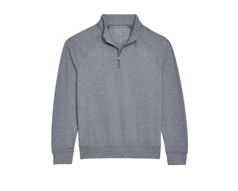 The Westland Boys Quarter-Zip: Charcoal, featuring a heathered long-sleeve design with a quarter-zip mock collar, ideal for versatile leisure and sports wear.