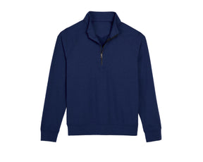 The Westland Boys Quarter-Zip: Navy, featuring a quarter-length front zipper, stand-up collar, and crafted from soft, performance fabric with UPF 50+ protection.