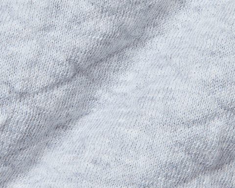 Close-up of The Wallace Boys Hoodie Sweater: Heathered Gray, showcasing the soft, loop-back knit texture of the breathable Egyptian cotton fabric.