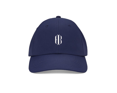 SAP OS Test Product: Navy baseball cap with embroidered logo, adjustable closure, UPF 50+ protection, and moisture-wicking design for comfort.