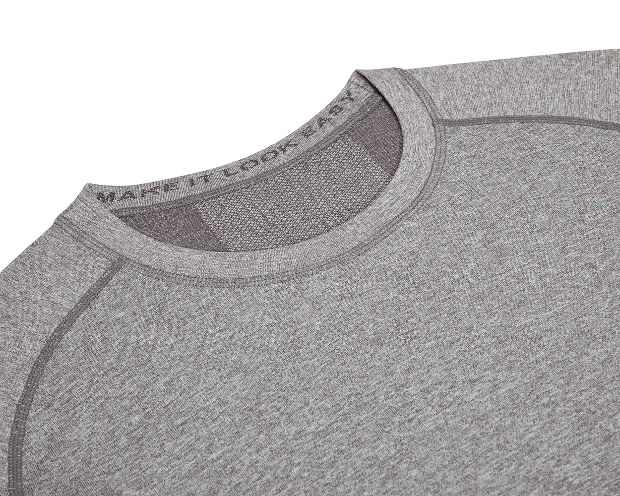 The Pickett Performance T-Shirt in heathered gray features a crew neck, raglan seams, and moisture-wicking AIRATION® fabric for gym-to-everyday comfort.