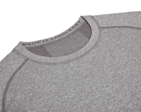 The Pickett Performance T-Shirt in heathered gray features a crew neck, raglan seams, and moisture-wicking AIRATION® fabric for gym-to-everyday comfort.
