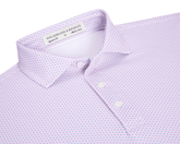 The Lennox Shirt: Belmont & Horizon Blue, featuring a light pink base with a blue-and-pink geometric pattern, structured collar, and Holderness & Bourne branding.