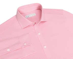 The Goodrich Shirt: Belmont features a finely textured button-down design with a spread collar, white buttons, and a cuffed sleeve with pocket detail.