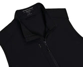 The Boyd Vest: Black, a sleek, black windbreaker with a stand-up collar and two-way zipper, features windproof, water-resistant fabric with four-way stretch for flexibility.