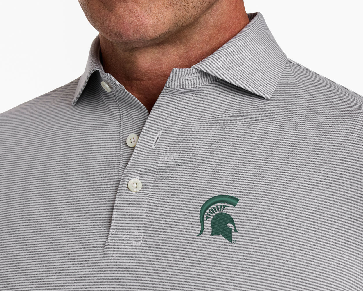 Michigan State University Perkins Shirt: Gray & White