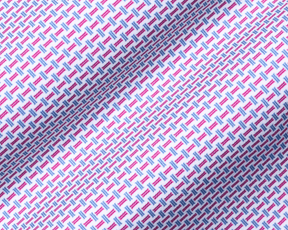 Close-up of the 2026 U.S. Open Norman Shirt, showcasing its white fabric with magenta and light-blue geometric dashes.