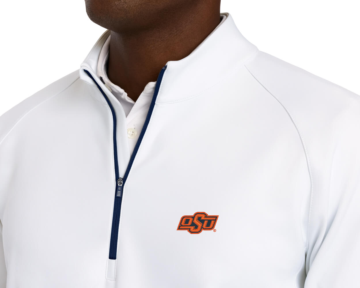 Oklahoma State University Rodgers Quarter-Zip: White