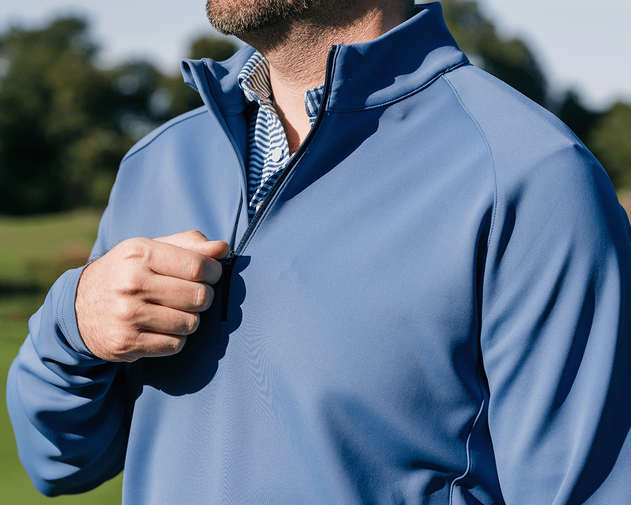 The Rodgers Quarter-Zip: Pacific Blue