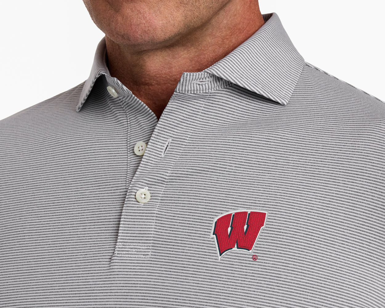 University of Wisconsin Perkins Shirt: Gray & White