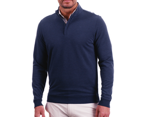 The Harper Quarter-Zip: Heathered Atlantic